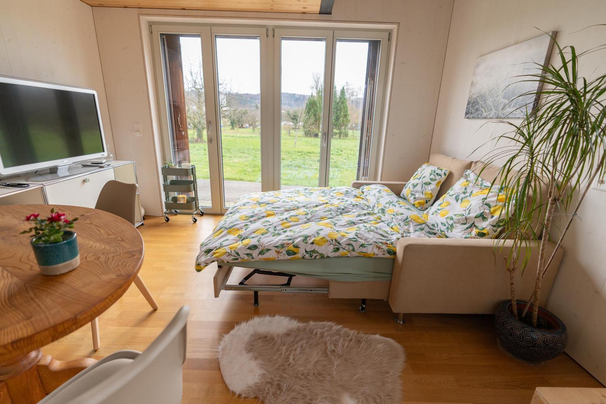 Tiny House Chez Claudine - Relaxen, Workspace, Naehe Thermen, Netflix, Free Parking & Wifi Brugg  Dış mekan fotoğraf